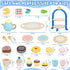 Sets 3-5, Set 3 4 5 6 Wooden Tea for Toddlers Princess Tea Party for Little Girls with Cupcake Stand and Food