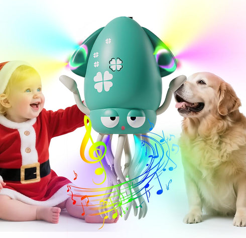 Tummy 3 4 5 6 7 8 9 10 SANJOIN Dancing Octopus Baby Toy,Easter Basket Stuffers Gitfs Rechargeable Time Toys Wiggling