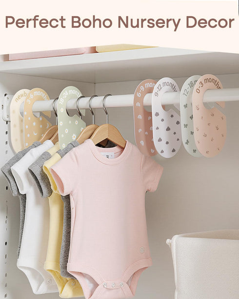 Closet: Set 7 24 Baby Size Clothes Dividers for Nursery Hanger Month Dividers for Clothing Organizer - of Infant Age
