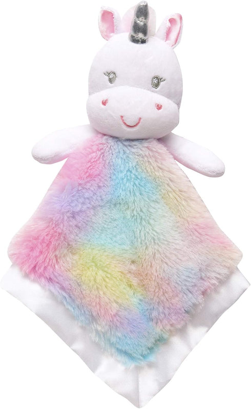 Baby Starters Unicorn Snuggle Buddy | 14 inch with Satin (Rainbow)