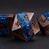 Metal DND Polyhedral Dice - Large Stripe Glitter Metallic 7pcs Set for Role Playing Games