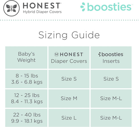 (8-15 lbs), 3 Pack Honest Hybrid Cloth Diaper Covers with Pocket-Sling, Small Stops Nighttime Leaks, Use with Boosties