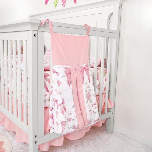 Set 4 Set Floral Crib Bedding for Girls, Pieces Pink Baby Nursery Bedding for Standard Size Crib, Including Soft