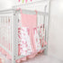 Set 4 Set Floral Crib Bedding for Girls, Pieces Pink Baby Nursery Bedding for Standard Size Crib, Including Soft
