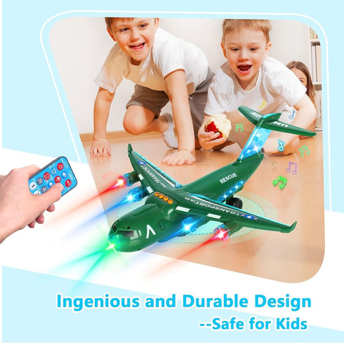 3 4 5 6 7 8 ele ELEOPTION Transport Airplane Toy Aeroplane Infrared Remote Control Plane Toys with Lights and Music
