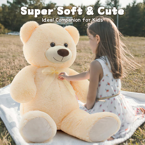 3 36 MorisMos Giant Teddy Bear Stuffed Animal ft, in Large Teddy Bear for Baby Shower Decor, Soft Big Stuffed Animal