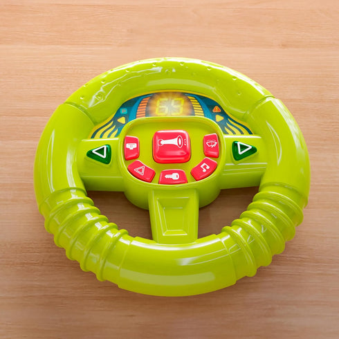 Lollipop Steering Wheel Car Seat Toy, Toddler Toy with Lights, Sounds, and Buttons for Young Adventurers