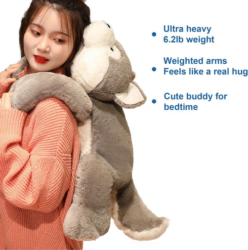 Doireum 3.3 lbs 19.6 inch Weighted Stuffed Animals, Weighted Husky Stuffed Animal Plush Toy Cute Huskies Plush Animals
