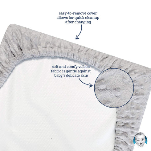 16" 32" Gerber Baby Boys Girls Neutral Newborn Infant Baby Toddler Nursery Changing Pad Cover, Dotted Light Gray, x