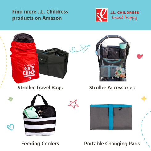 J.L. Childress Go-Go Travel Bag for Kids Backless Booster Seat - Compact Carrier for Airplane & Air Travel, For Toddler