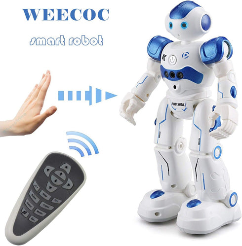 WEECOC RC Robot Toys Gesture Sensing Smart Robot Toy for Kids Can Singing Dancing Speaking Christmas Birthday (White)
