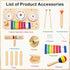 9-in-1 Set, 1-3, WINYGZ Baby Drum Low Noise Montessori Musical Instruments for Toddlers Safe & Durable Wooden Music