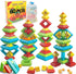 Montessori Toddler Toys for Ages 2-4, 60 PCS Stacking Building Blocks, Kids Sensory Toys for Preschool Learning