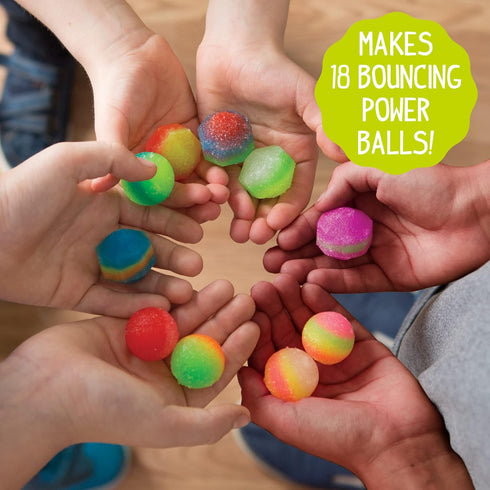 Made By Me Glow In The Dark Powerballs - DIY STEM Kit, Make 18 Bouncy Crystal Power Balls, Multicolored