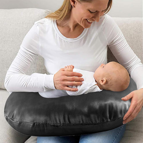 Pro Goleem Satin Nursing Pillow Cover Silk Feeling Soft Feeding Pillow Slipcover for Breastfeeding Moms Fits Standard