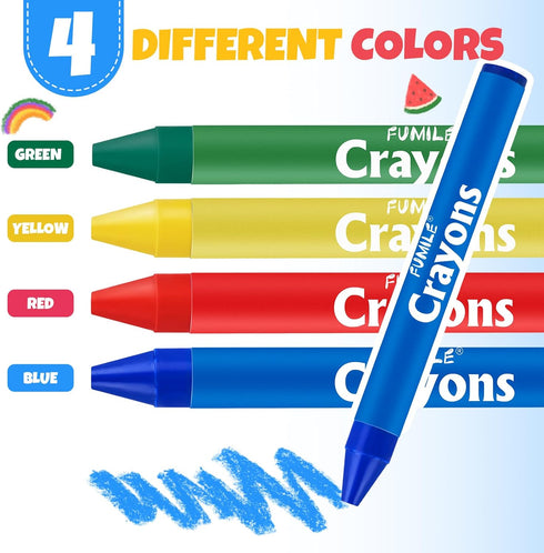 24 Sets 4 (96 Count), Packs, FUMILE of Colors Crayons Crayons Bulk Individual Non-Toxic Mini Crayon for Kids Party