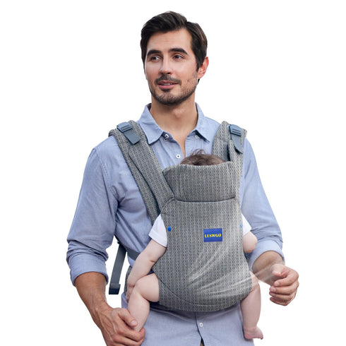 YEMKEZO Cozy (Summer-Gray) Baby Carrier Newborn to Toddler,Newborn Carrier with Head Support, Baby Holder Carrier