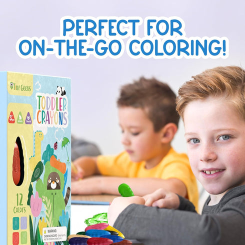 12 3-8 TinyGeeks Water Drop Crayons - Non Toxic Crayons for Toddlers - Washable, Easy To Hold - For Toddlers, Kids Ages