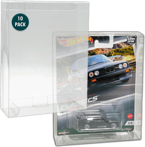 MALKO Hot Wheels Protector Display Case for Premium Card Diecast Cars - 10 Pack, Assembly Required