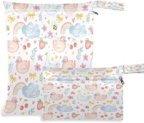 Burbuja Duck Goose Wet Dry Bags for Baby Cloth Diaper 2 Pack, Waterproof