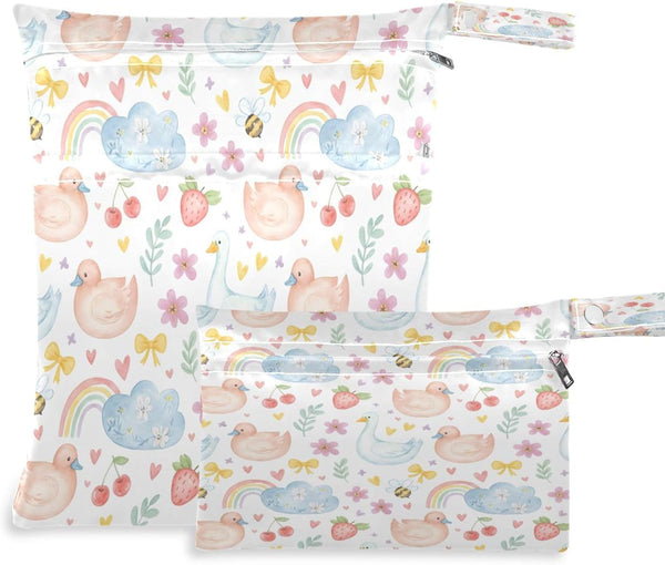 Burbuja Duck Goose Wet Dry Bags for Baby Cloth Diaper 2 Pack, Waterproof