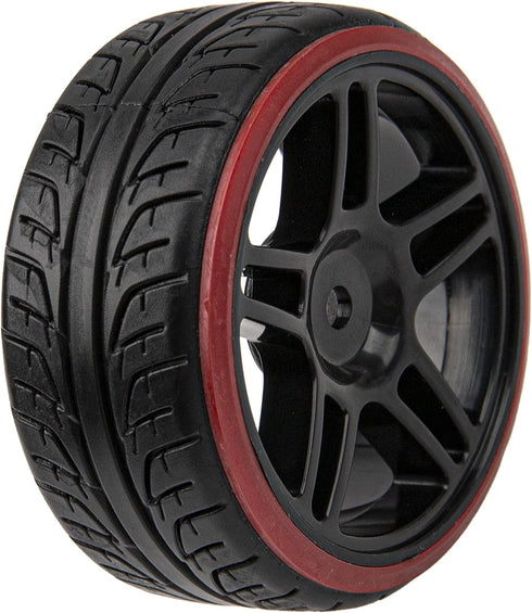 Hard Plastic Wheel Rims & Tires 12mm Hex for Traxxas HSP Tamiya Kyosho Himoto 1/10 RC Drift Car