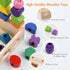 Montessori Educational Wooden Toys for Toddlers 3-5, Lacing Beads & Stacking Blocks, Shape Sorting Present with Storage