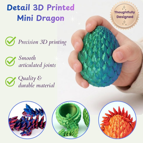 ELORION 4-Pack 3D Printed Dragon Eggs - Surprise Toys for Kids