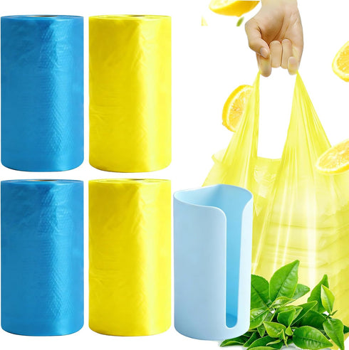 Large Adult Diaper Disposal Bags with Wall Mount Storage Box,96 Pcs Blue