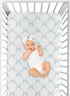 Sweet Jojo Designs Fitted Baby Crib Sheets (Blue Bows) for Girls, Infant Nursery, Toddler Room - Standard Size (Tiffany