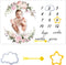 CSFOTO Flowers Baby Monthly Milestone Blanket, 60"x40", Newborn First Year Growth Mat, Baby Shower Memory Keepsake