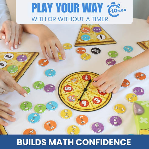 8-12, Matheroni Pepperoni Math Board Game - Multiplication & Division for Kids Ages Hunt & Solve Pepperonis - Pizza