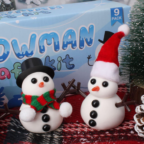 BANBBUR 9Pack Build a Snowman Kit, Snowman Crafts for Kids, DIY Christmas Stocking Stuffers