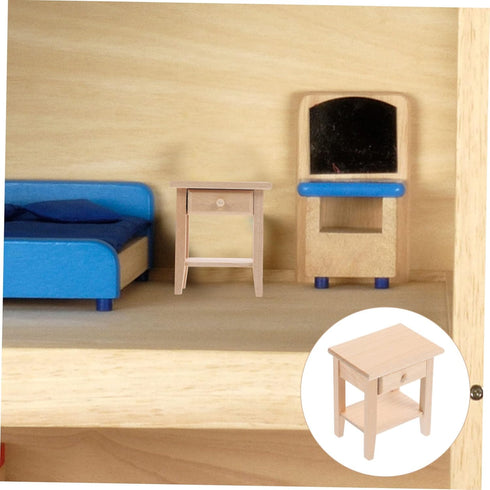 SAFIGLE Miniature Doll House Side Cabinet, Bedside Table & Bookshelf Furniture for Doll House