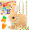Tagitary Plush Bunny Electronic Toy with Sounds, Hopping, Interactive Rabbit Toy for Kids with Leash