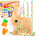 Tagitary Plush Bunny Electronic Toy with Sounds, Hopping, Interactive Rabbit Toy for Kids with Leash