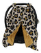 Dear Baby Gear Deluxe Car Seat Canopy in Gold Leopard Print, 40 x 30 Inches, Custom Print Lightweight Double Layer