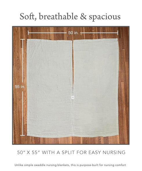 Indi by Kishu Baby Fairtrade Certified Organic Muslin Nursing Cover Up for Breastfeeding, Breathable Shawl, Scarf