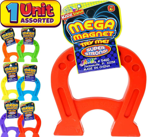 JA-RU Mega Magnet Toy, Strong Horseshoe Shaped Magnets for Preschool Science Experiments & Classroom Activities