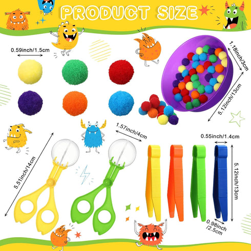 142 Set 12 8 2 120 Counting Zhanmai Pcs Fine Motor Skills Toys Handy Scooper Sensory Bin Filler Sorting Bowls Tweezers