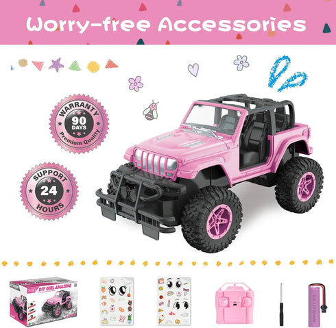 NQD Remote Control Car, Rechargeable Racing Cars 1:16 Scale, 80 Min Play, 2.4Ghz Off Road Trucks for 3-Year-Old Girls