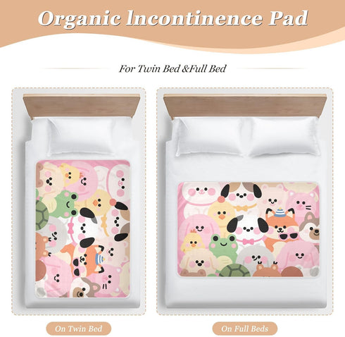 siphylline 52" 34" Cartoon Cute Animals Pink Extra Large Resuable Toddler Mattress Pads Waterproof Washable Baby Diaper