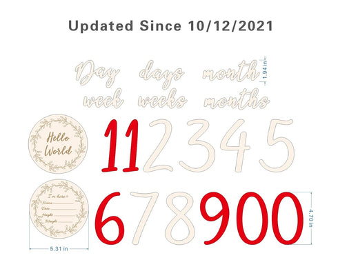 Baby Milestone Numbers | Baby Photo Props Wooden | Newborn Birth Announcement Card Wooden