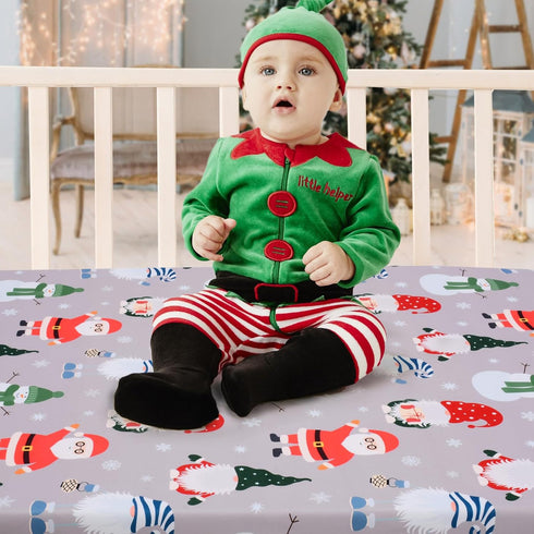 Cozy 52x28 inches Christmas Crib Sheets Boy, Baby Sheets Fitted Crib Christmas Sheets Breathable Fits Standard Size
