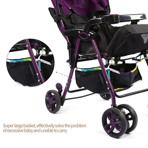 Baby Stroller Pram Bottom Basket, Large Capacity Shopping Storage Case with 600D Oxford Fabric