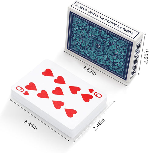 6 Pack,Waterproof Shuffle,6 Set,Standard (6 Plastic Playing Cards Playing Cards Bulk for Adults,Flexible and Easy Decks