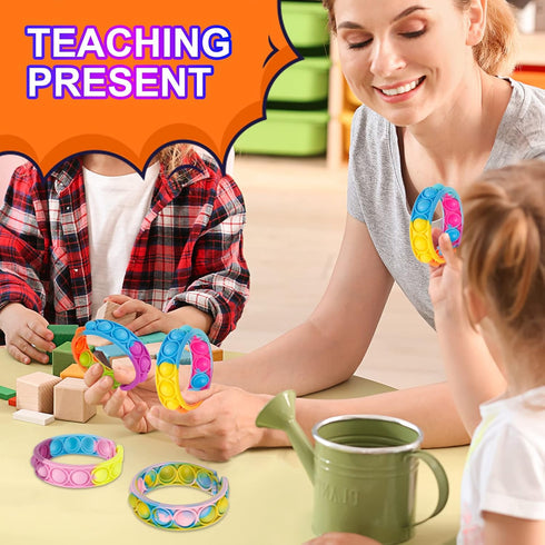 24 Pack Pop Bracelets Fidget Toys Bulk Its Party Favors for Kids Pop Fidget Bracelet It Fidget Toy Fidgets