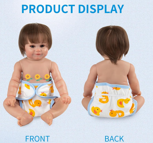 17-22 inch 3 Set Reborn Baby Dolls Diapers & Swaddle Blanket & Hat for Reborn Dolls Clothes Accessories Pcs