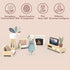 Cozy Playset SPEEDY MONKEY Dollhouse Living Room with Bunny Miniature FSC Wooden Furniture Sofa, TV Pretend Play Fully