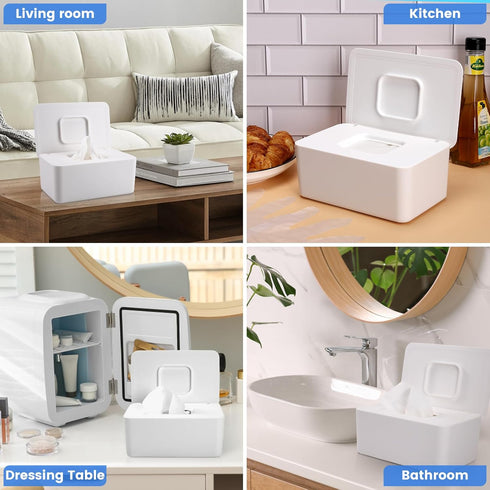 Lijroavy Baby Wipes Dispenser, Baby Wipe Holder for Fresh Wipes, Non-Slip Baby Wipes Container, Refillable Wipes Box